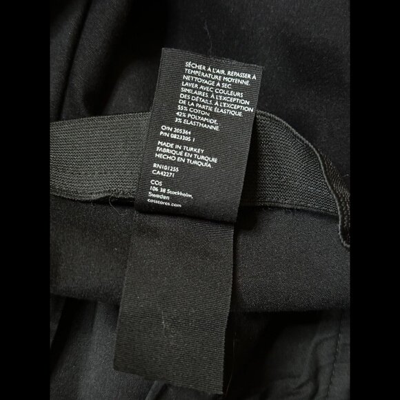 COS Pants 6 / S Womens Black Skinny Flat Front Stretch Elastic Waist - Picture 10 of 10